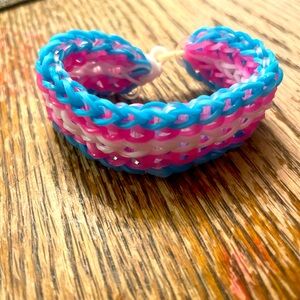 Trans loom band flag bracelet
